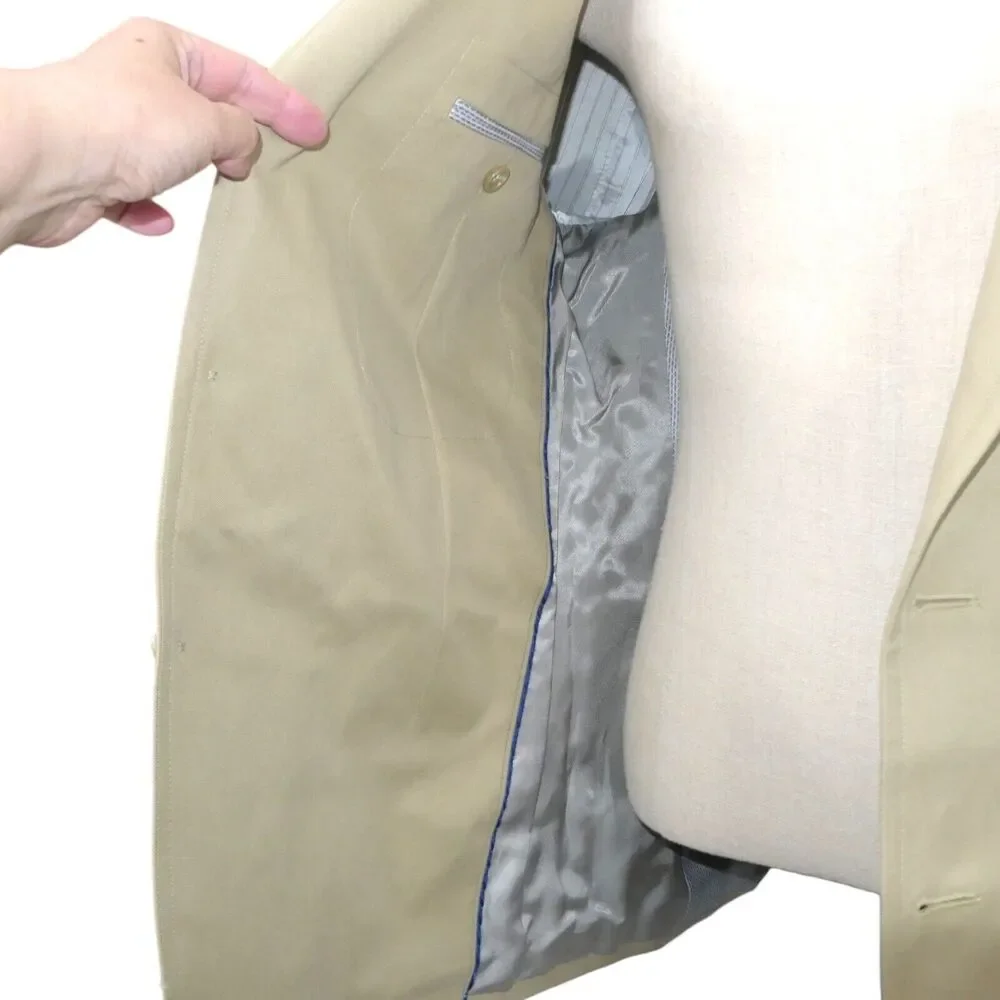 Banana Republic 44R Tailored Fit Tan Color Lined 2 Button Front Pockets Cotton